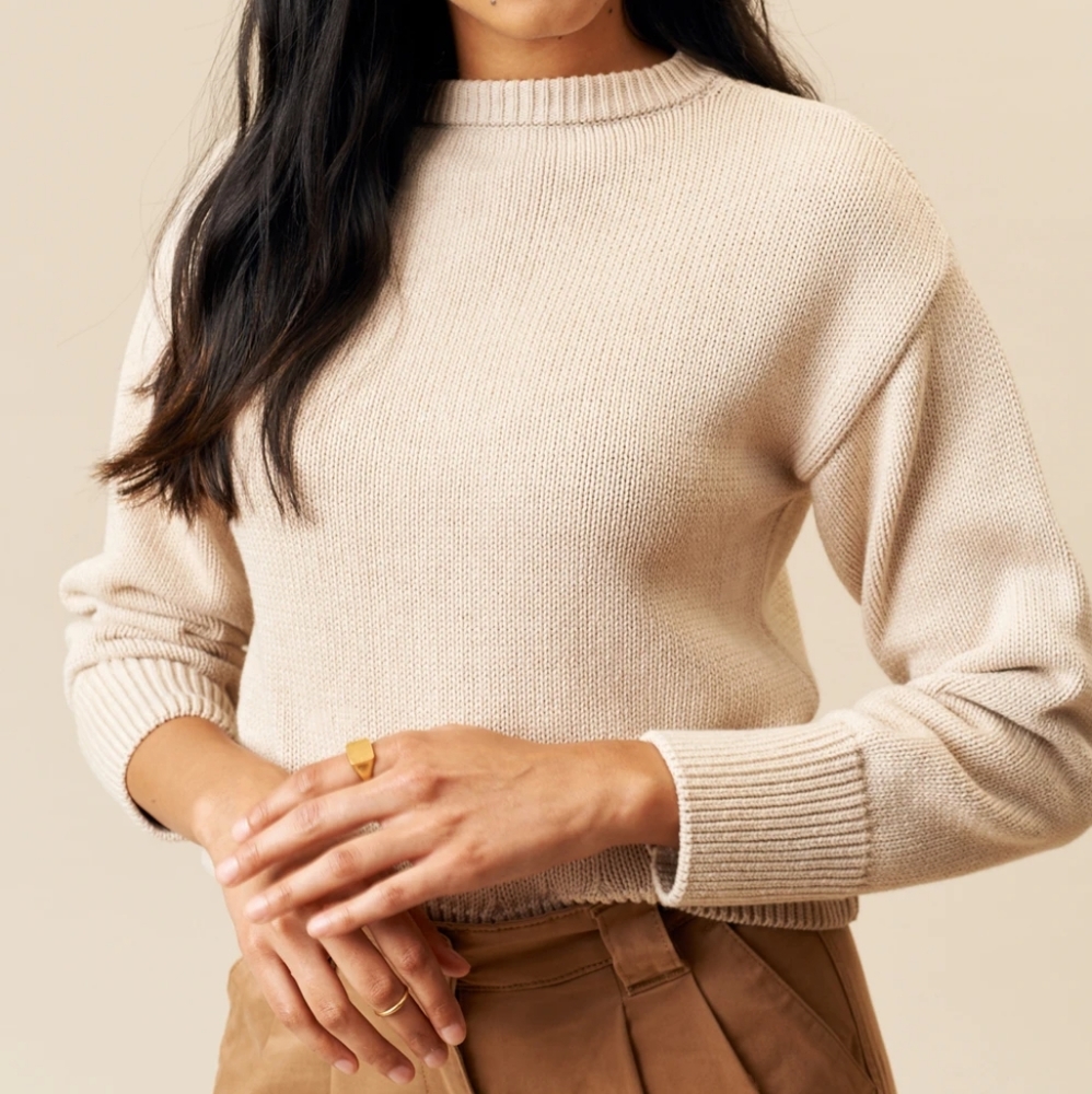 KOTN Knit Sweater in Beige, Size small